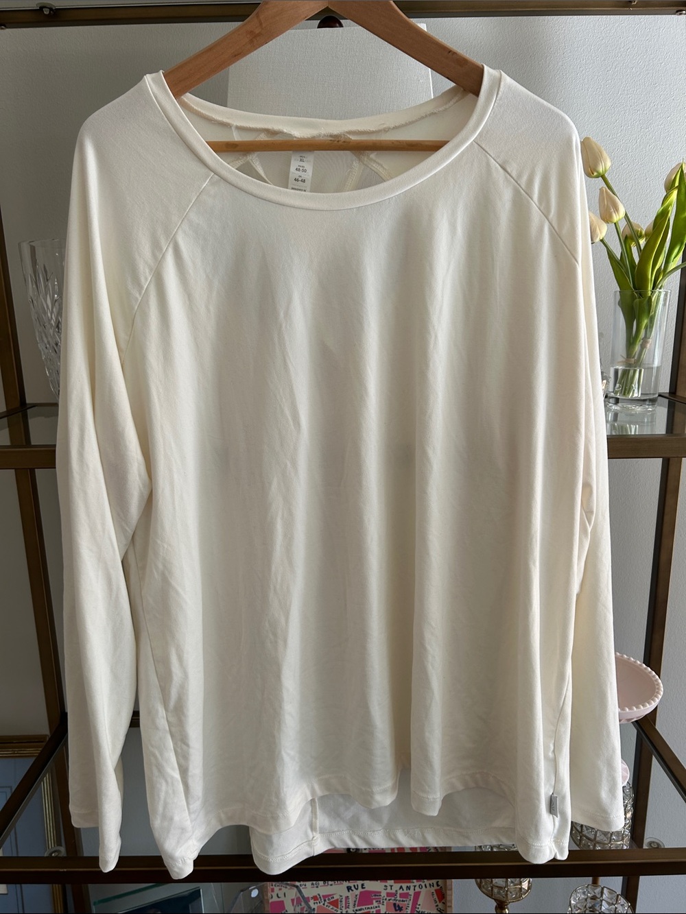Marika Cream Crewneck Long Sleeve Top - XL